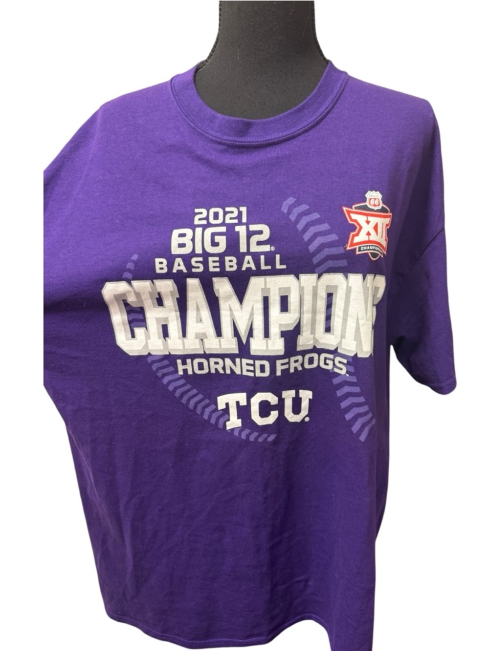 Blue 84 TCU Horned Frogs 2021 Big 12 Baseball Champions Tee XL Purple
